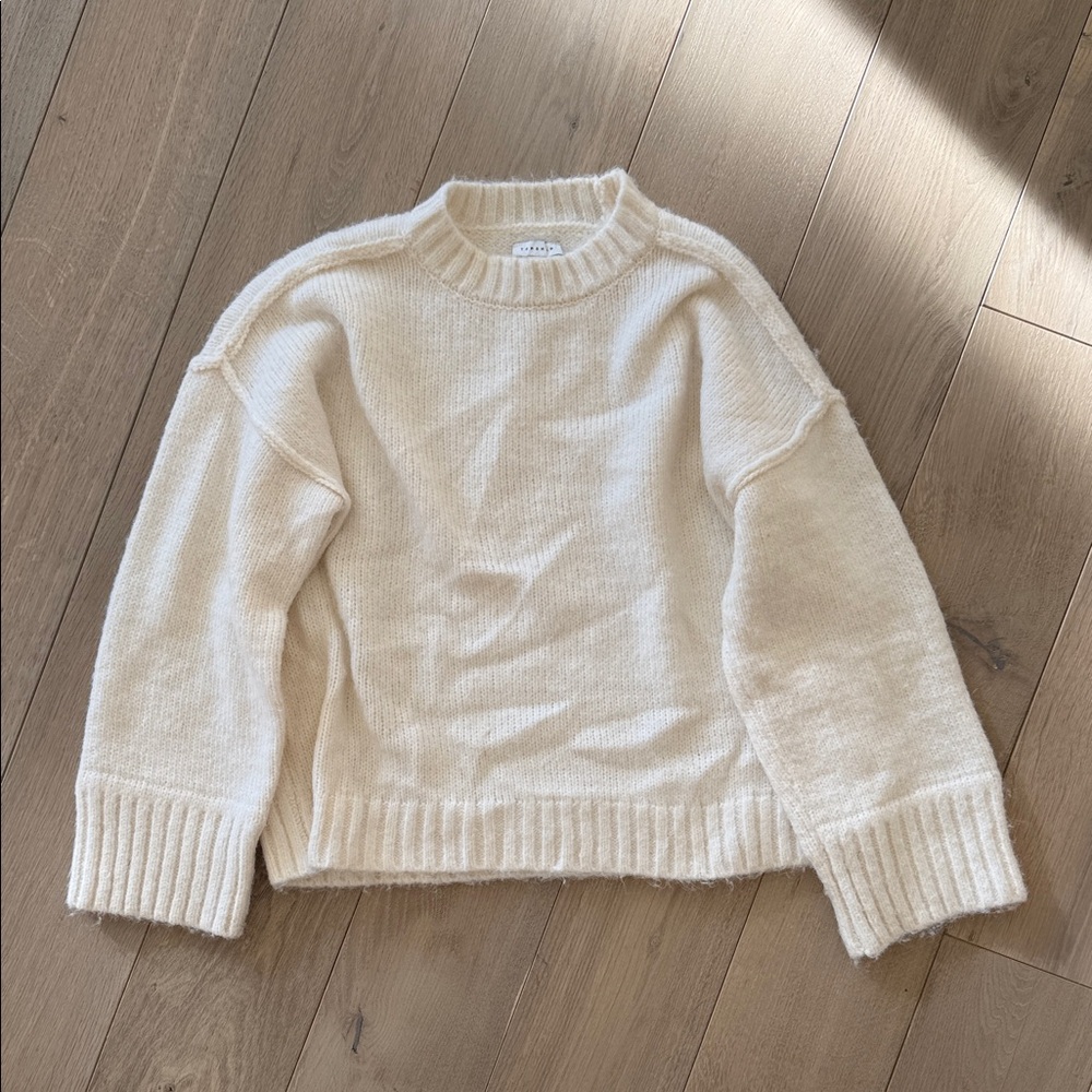 Topshop Cream Crew Neck Sweater Large